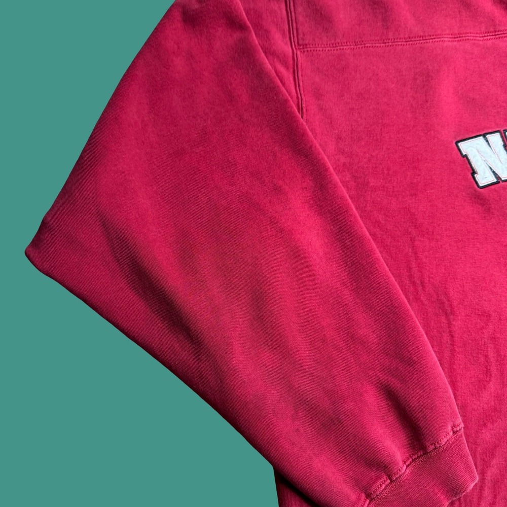 Adidas Nebraska Huskers Sweatshirt XL Red Embroidered NCAA College Vintage Y2K - Picture 4 of 16